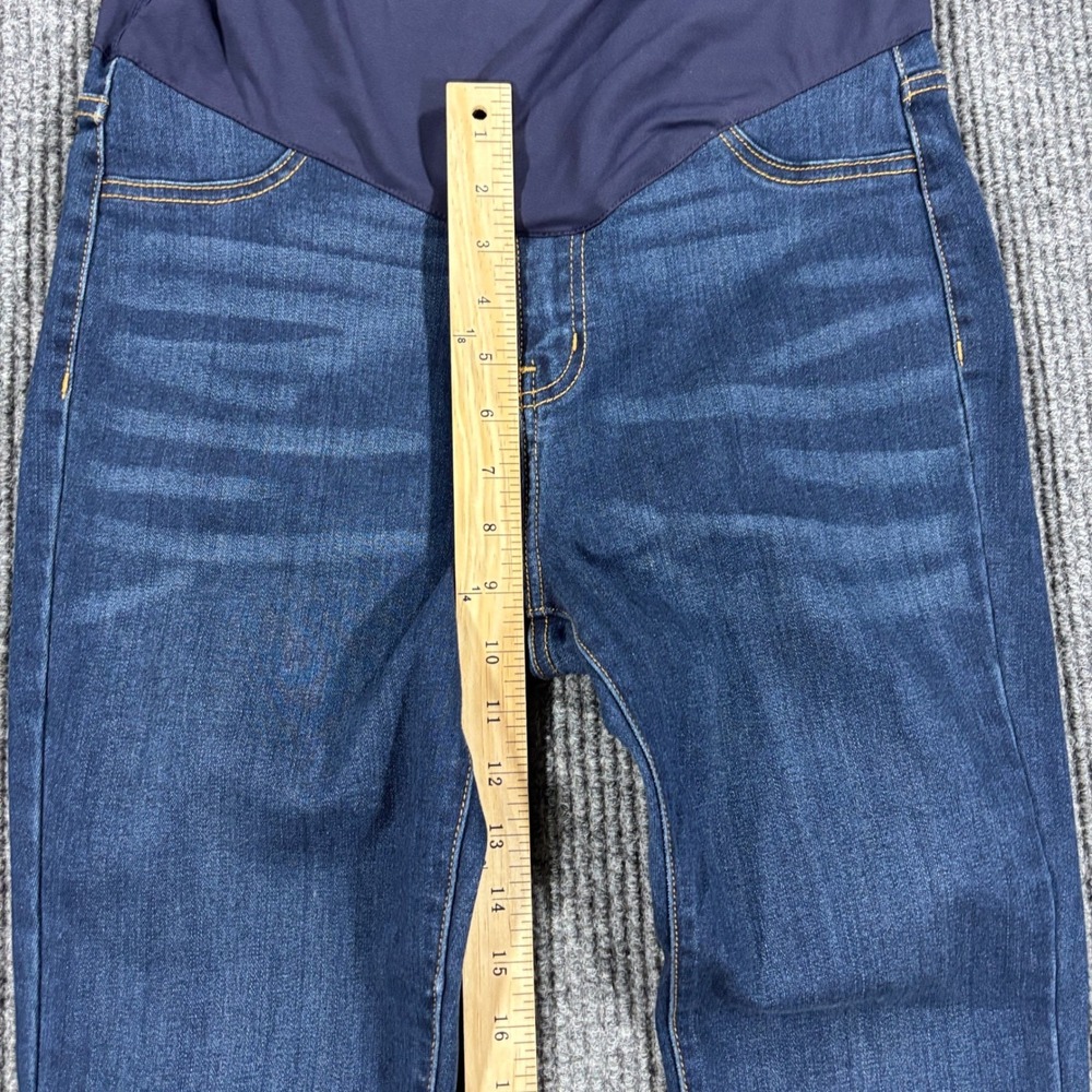 PinkBlush Maternity Skinny Jeans Women 30 Blue Dark Wash Full Belly Band 1951D - Picture 4 of 10